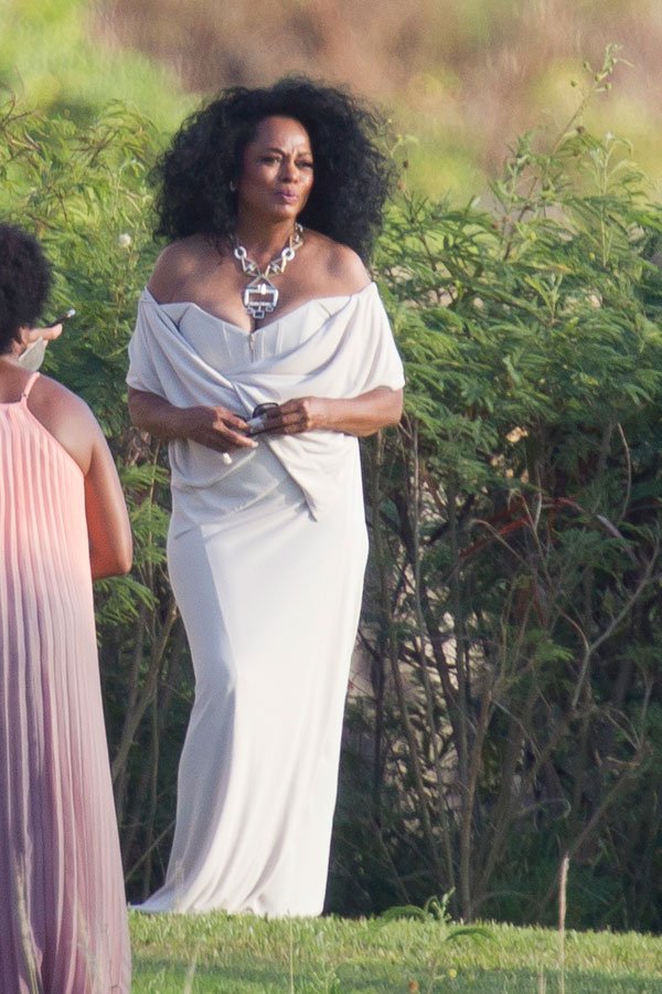 Diana Ross and her children in Maui for her daughter Chundney