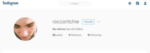 *** PRIVATE INSTAGRAM ACCOUNT *** Rocco Ritchie back on instagram calling himself a son of a bitch keeping his setting private Image grab for Nikki