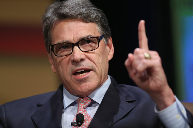 AMES, IA - JULY 18:  Republican presidential candidate and former Texas Governor Rick Perry fields questions at The Family Leadership Summit at Stephens Auditorium on July 18, 2015 in Ames, Iowa. According to the organizers the purpose of The Family Leadership Summit is to inspire, motivate, and educate conservatives.  (Photo by Scott Olson/Getty Images)
